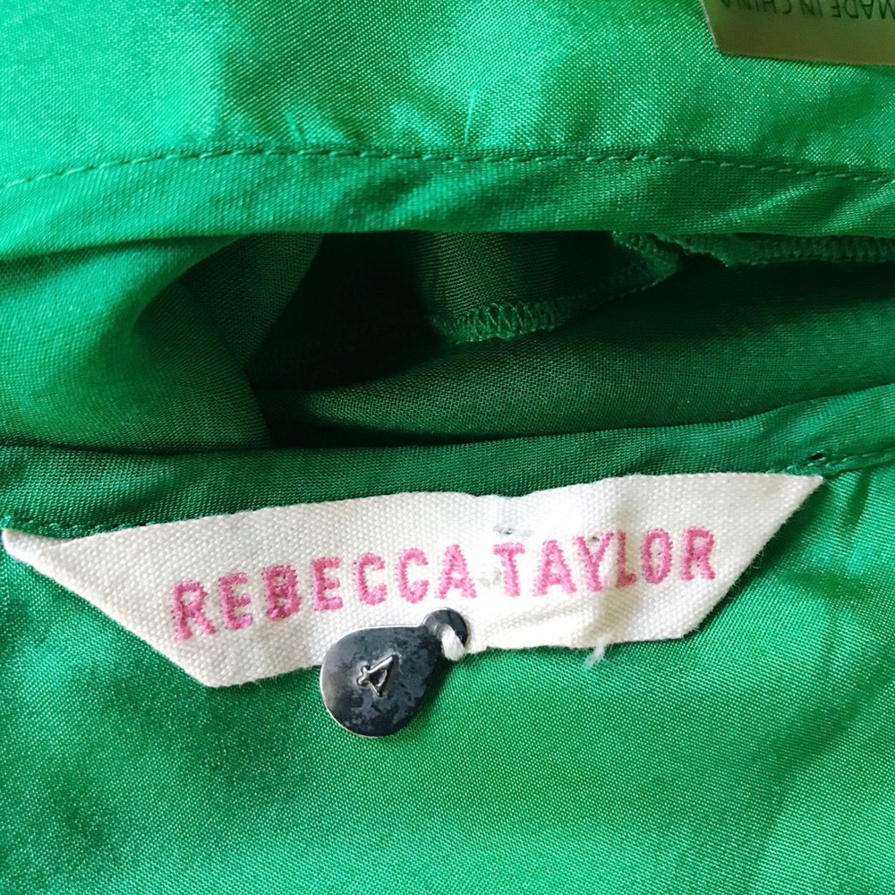 Rebecca Taylor Silk Green Cami Top Dress - Picture 6 of 7